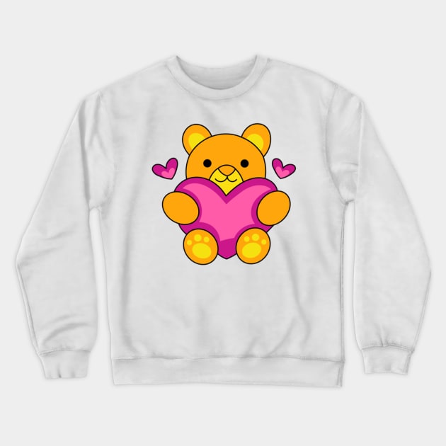 Cute Bear with Hearts Crewneck Sweatshirt by kyokyyosei